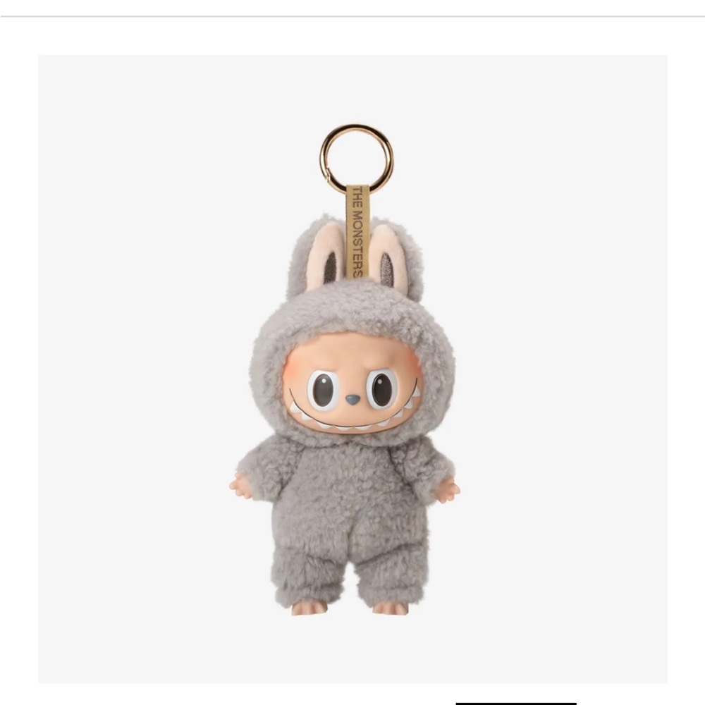 Gray Plush Bunny Keychain